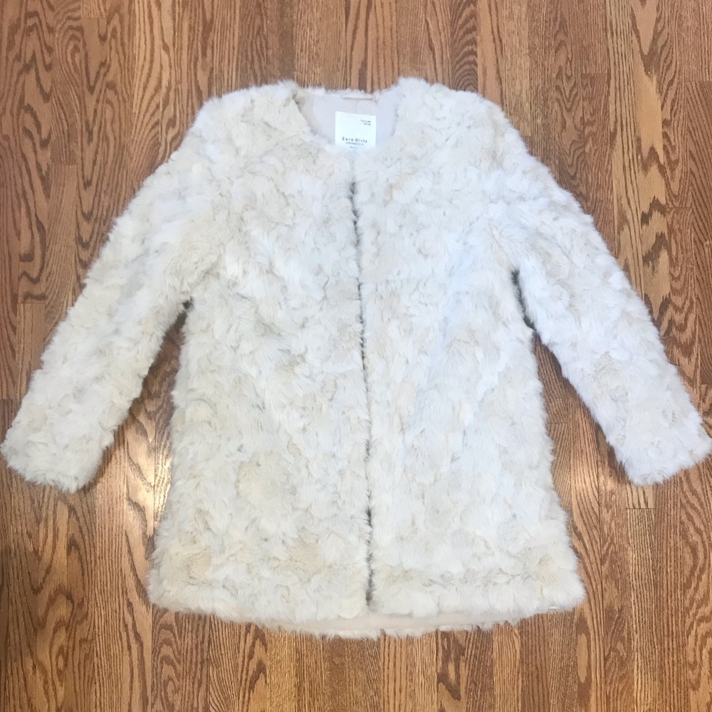Zara Girls Faux Fur Jacket Size 13 - 14
